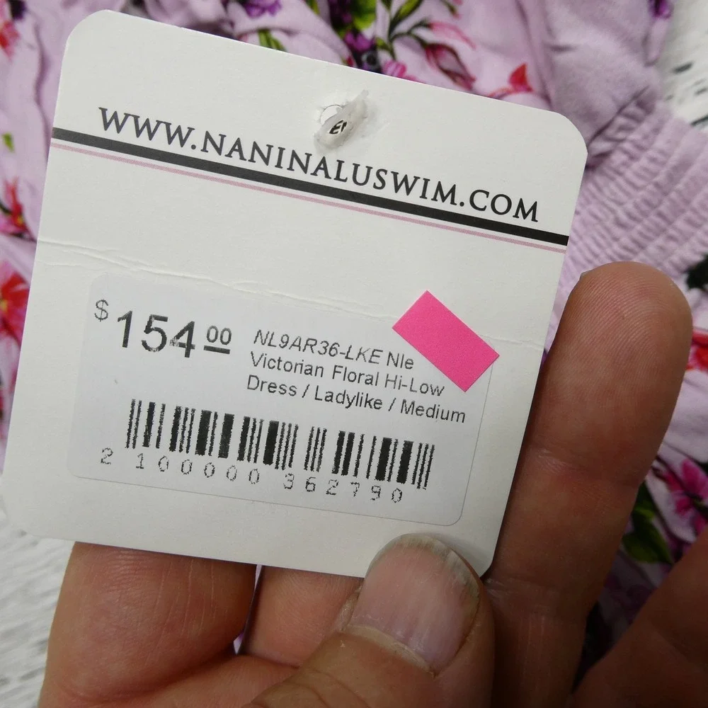 Nanette Lepore Swim Dress Womens M Purple Victorian Floral Hi-Low Ladylike‎ NWT